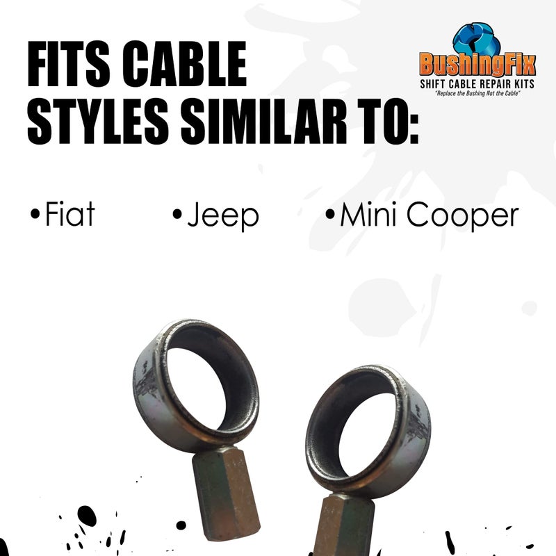 BushingFix.com BushingFix FM1KIT Transmission Shift Cable Bushing Repair Kit, Shifter Cable Kit Fits Select Fiat, Jeep, and Mini Models, Manual Transmission Shift Cable Replacement Bushing, Easy Repair Replacement - Image 5